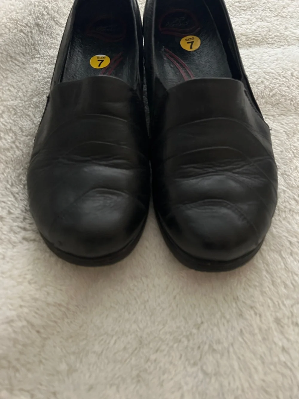 Dansko Black Leather Slip-On Ankle Booties - Picture 5 of 7
